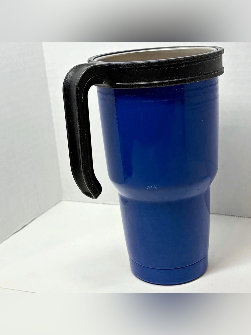 30 Oz Tumbler Yeti Rambler Anti Slip Travel Mug Blue With Handle NO Lid